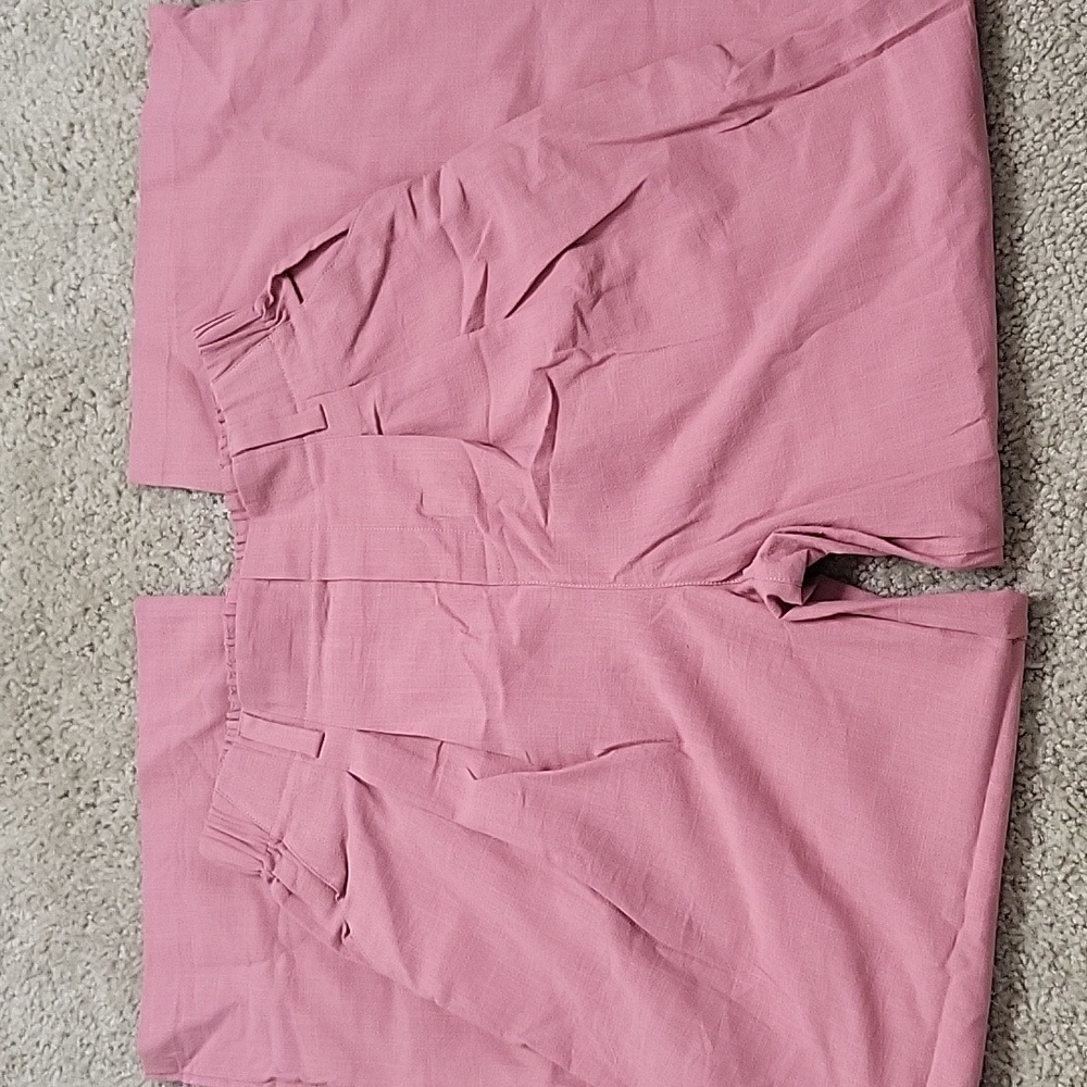 NWT HALARA Plicated Side Pocket Wide Leg Flowy Palazzo Casual Cotton Pant - Picture 8 of 10